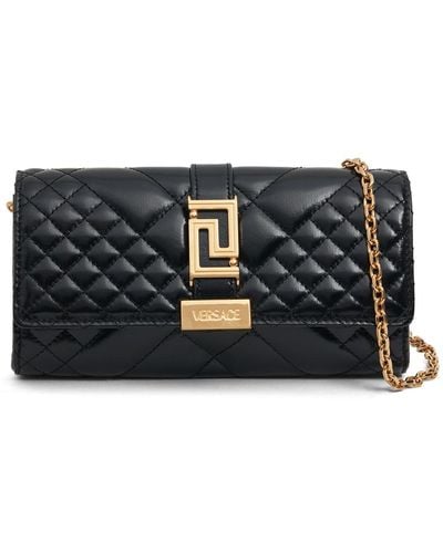 Versace Mini Quilted Leather Shoulder Bag - Black