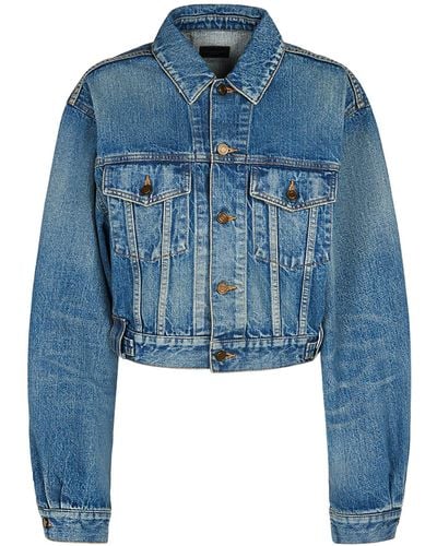 Saint Laurent 80's Cotton Denim Jacket - Blue