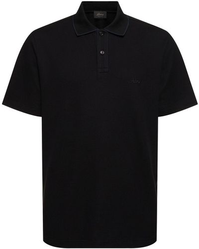 Brioni Camiseta polo de algodón piqué - Negro