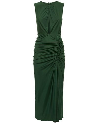 Costarellos Triss Ruched Jersey Midi Dress - Green