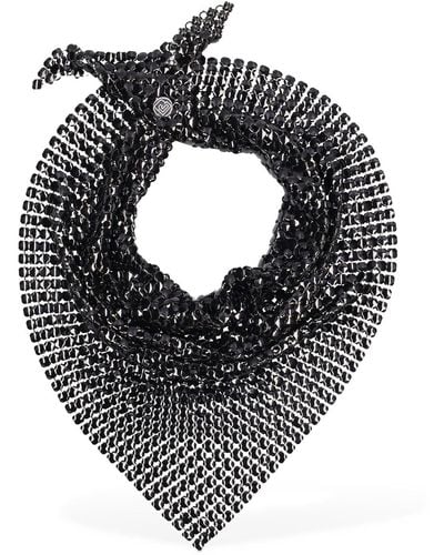 Rabanne Pixel Scarf Necklace - Black
