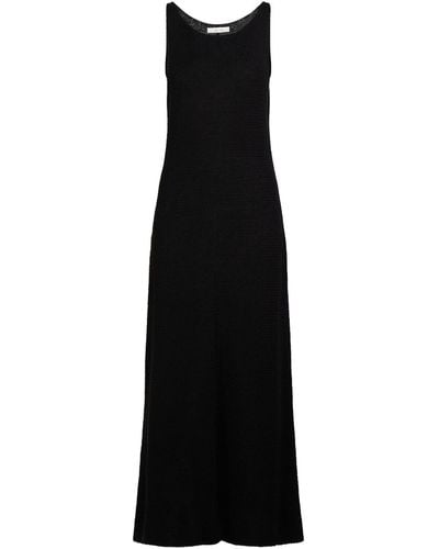 The Row Fleet Linen & Silk Long Dress - Black