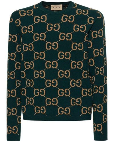 Gucci GG Wool Jacquard Sweater - Green