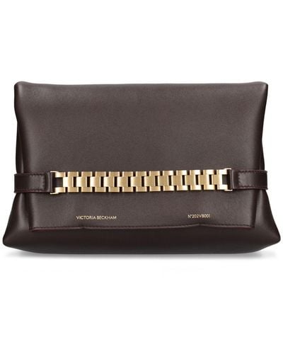 Victoria Beckham Chain Leather Shoulder Bag - Grey