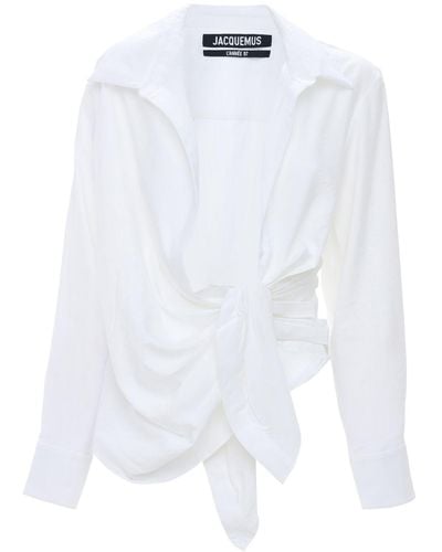 Jacquemus La Chemise Bahia Knotted Shirt - White