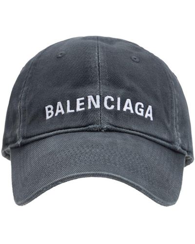 Balenciaga Kappe Aus Baumwolle Mit Logo - Blau