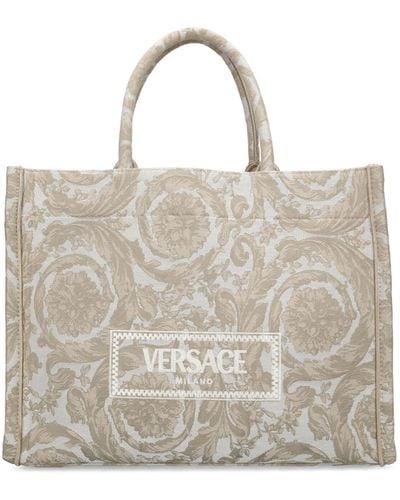 Versace Large Barocco Jacquard Tote Bag - Natural