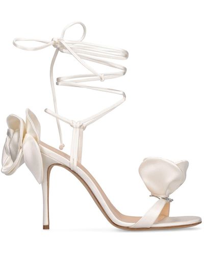 Magda Butrym 10mm Satin Flower Sandals - White