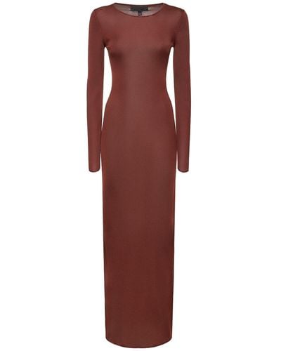 Nili Lotan Caper Knitted Silk Long Sleeve Dress - Rot