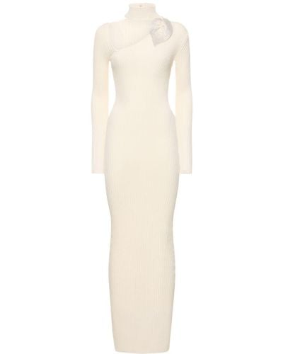 GIUSEPPE DI MORABITO Langes Kleid Aus Baumwollmischstrick - Weiß