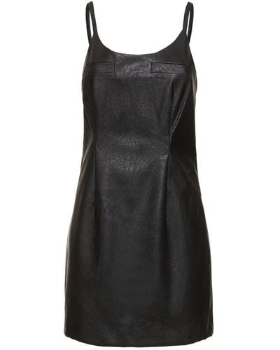 Designers Remix Maya Faux Leather Mini Dress - Black