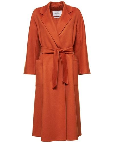 Max Mara Ludmilla Belted Cashmere Long Coat - Orange
