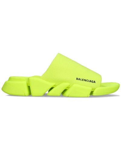 Balenciaga Speed 2.0 Knit Sport Slides - Yellow