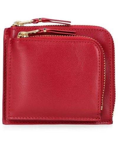 Comme des Garçons Brieftasche Mit Außentasche Mit Reißverschluss - Rot