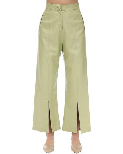 Matériel Pantalones De Piel Sintética - Verde