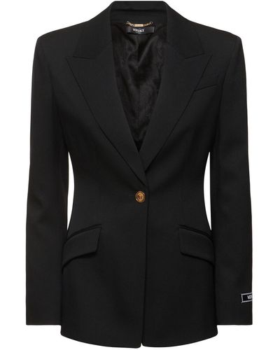 Versace Informal Stretch Wool Jacket - Black