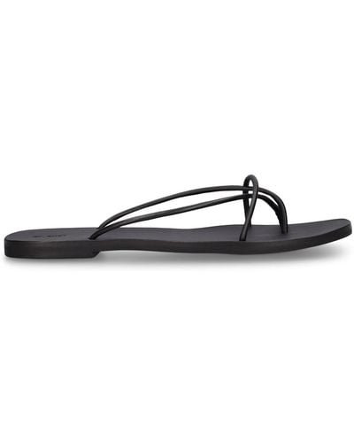 St. Agni 5mm Rouleau Leather Thong Sandals - Black