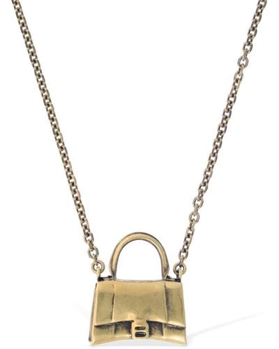 Balenciaga Bag Brass Necklace - Metallic