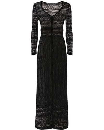 Isabel Marant Atedy Cotton Crochet Long Dress - Black