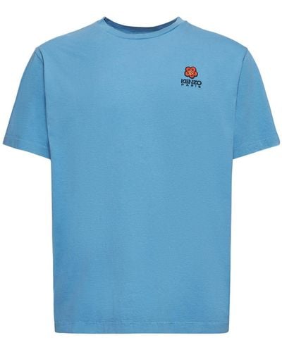 KENZO T-shirt en jersey de coton à logo boke - Bleu