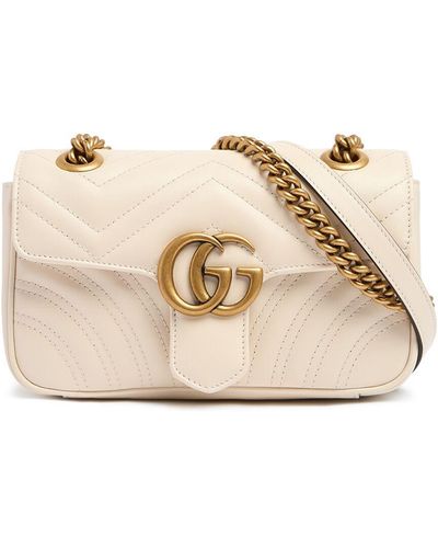 Gucci Mini gg Marmont Leather Shoulder Bag - Natural