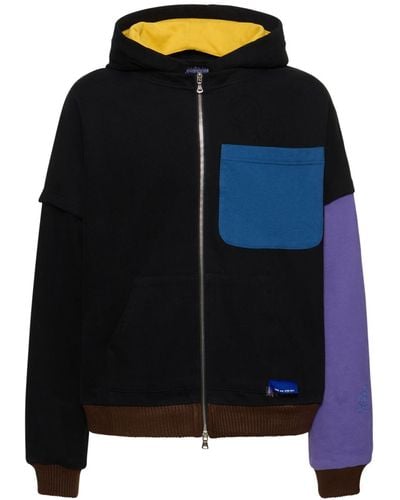 Lifted Anchors Track & Field Cotton Hoodie - Black