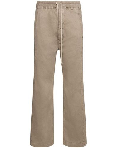 Rick Owens Pusher Cotton Denim Trousers - Natural