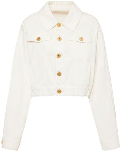 Balmain Denim Cropped Jacket - White
