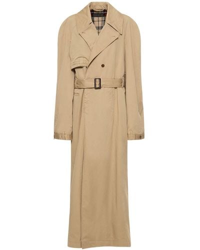 Balenciaga Trench-coat long en coton - Neutre