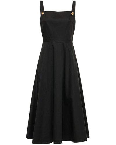 Acheval Pampa Potranca Cotton Satin Midi Dress - Black