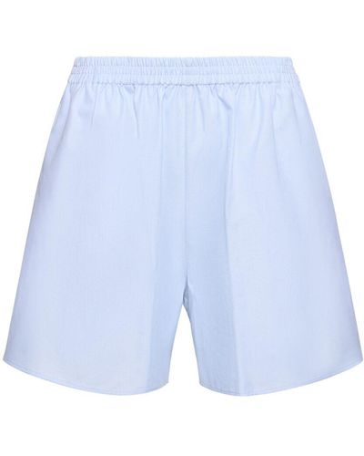 The Row Gunther Cotton Poplin Bermuda Shorts - Blue