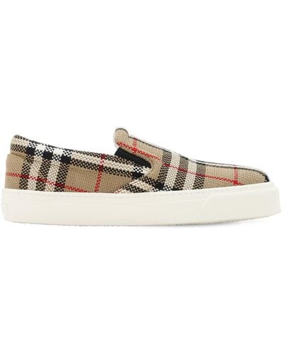 Burberry 20 Mm Hohe Slip-on-sneakers "thompson" - Weiß