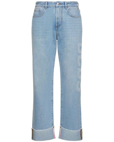 Gcds Jeans rectos de denim 23cm - Azul