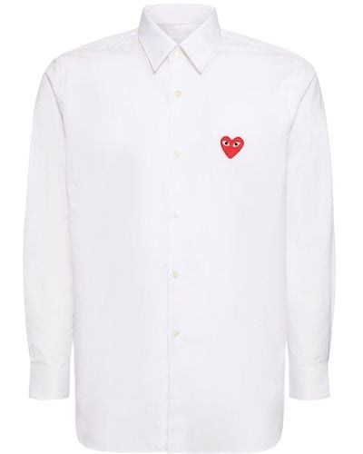 COMME DES GARÇONS PLAY Camicia in cotone con logo - Bianco