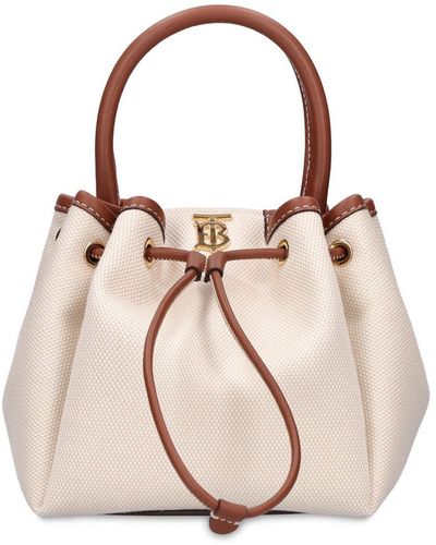 Burberry Peony Canvas & Leather Top Handle Bag - Multicolour