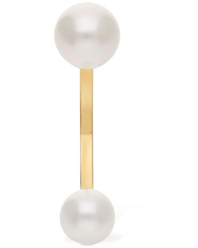 Delfina Delettrez 18kt Gold Double Pearl Mono Earring - Multicolour