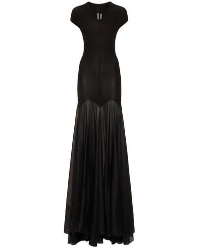 Rick Owens Lido Divine Silk & Cupro Maxi Dress - Black
