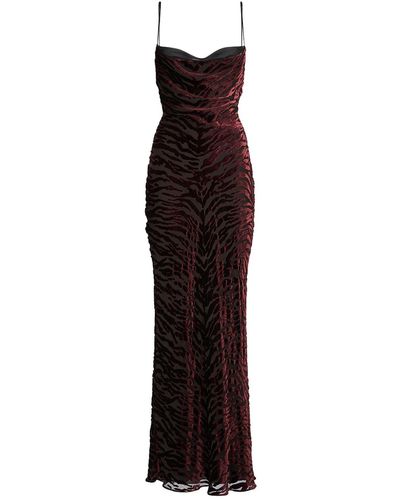 Saint Laurent Viscose & Silk Long Dress - Purple