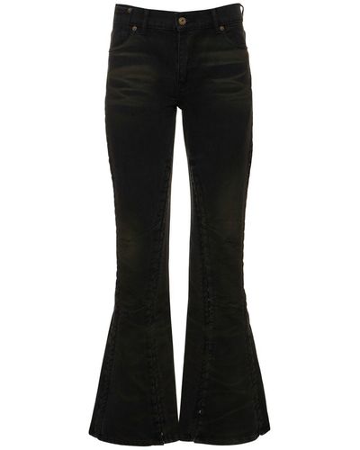 Y. Project Low Rise Flared Denim Jeans W/Hooks - Black