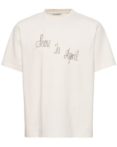 Our Legacy T-shirt boxy en jersey de coton - Blanc