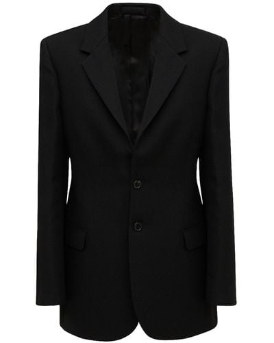 Wardrobe NYC Contour Wool Blazer - Black