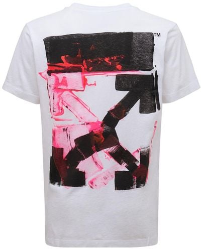 Off-White c/o Virgil Abloh T-shirt Aus Baumwolljersey Mit Acrylpfeil - Mehrfarbig
