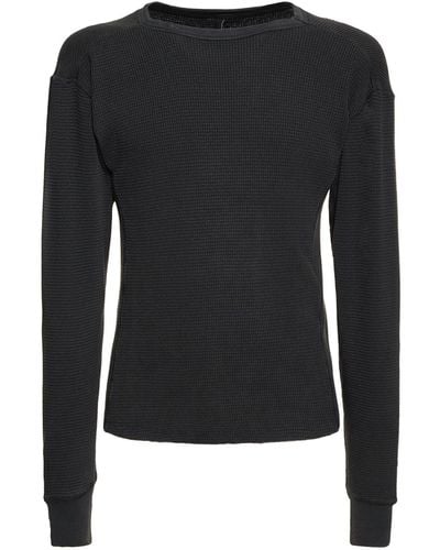 Entire studios Washed Thermal Long Sleeve T-shirt - Black