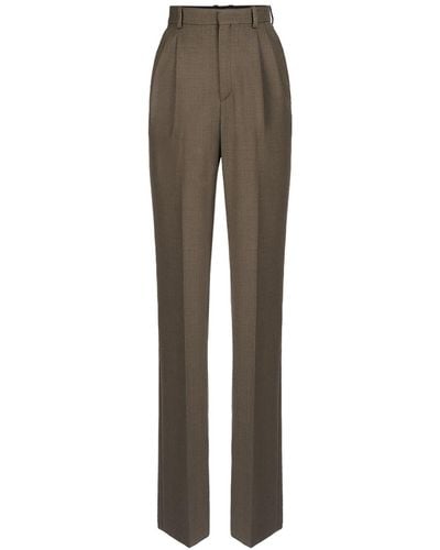 Saint Laurent Virgin Wool Pants - Gray