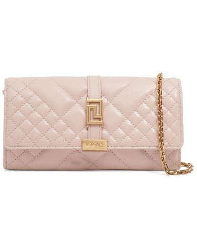 Versace Mini Quilted Leather Shoulder Bag - Pink