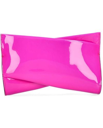 Christian Louboutin Small Loubitwist Patent Leather Clutch - Pink
