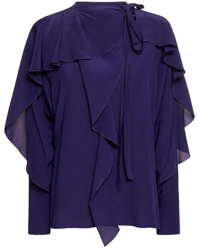 Victoria Beckham Chemise en soie romantic - Bleu