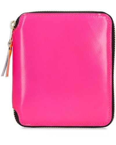 Comme des Garçons Super Fluo Leather Wallet - Pink