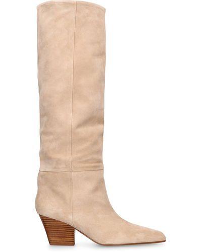 Paris Texas 60Mm Jane Suede Tall Boots - White