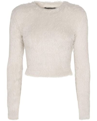 Balenciaga Knotted Fuzzy Nylon Jumper - White